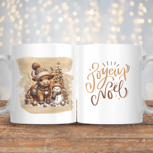 Mug – mignonne highland “joyeux noël” – Copy