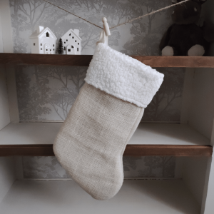 La botte de Noël blanche