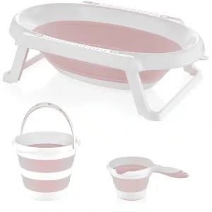Baignoire pliable + Seau + Verseur – Rose – Beehome