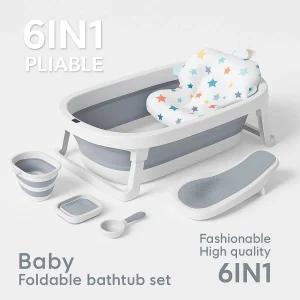 Baignoire Pliable pour Bébé avec Thermomètre – 6 en 1