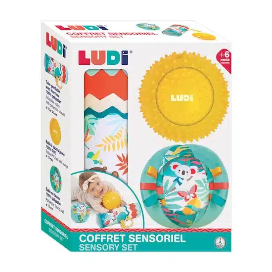 Ludi Coffret sensoriel bébé – Tube et balles multicolores dès 6 mois – Image 3