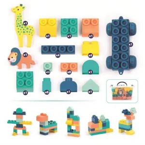 Ludi Valisette Briqui – Jouet de construction bébé multicolore dès 12 mois