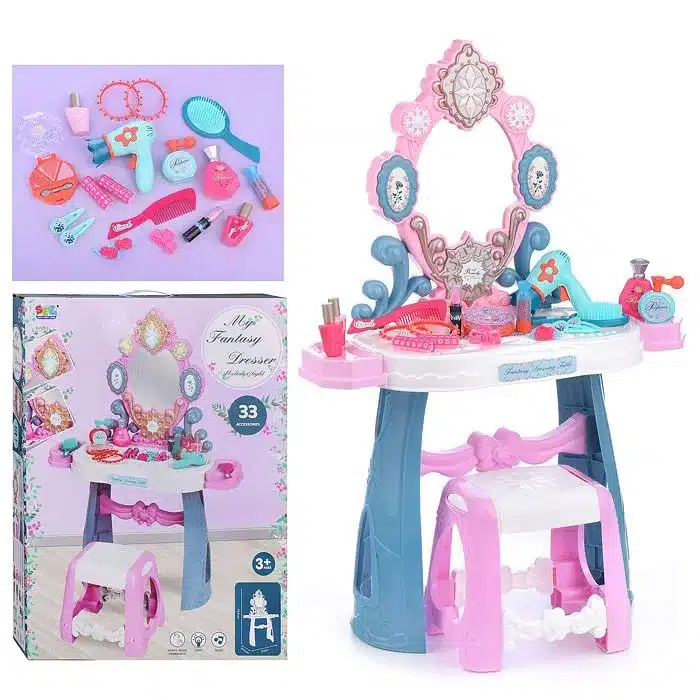 Coiffeuse pour Enfant avec Miroir Lumières et Accessoires – Image 2