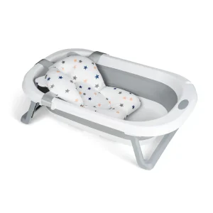 Baignoire bébé pliable avec coussin de bain gris – Ms