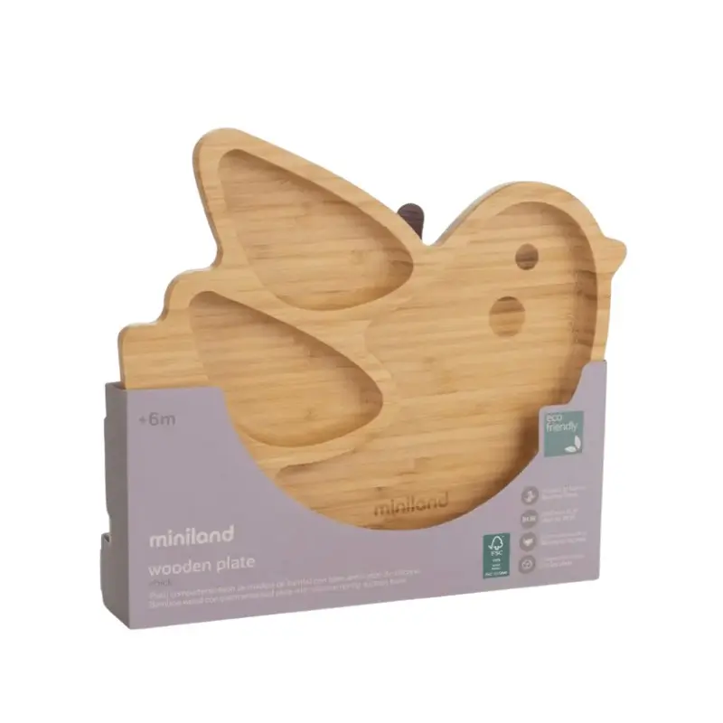 Assiette Poussin en Bambou naturel – MINILAND – Image 4