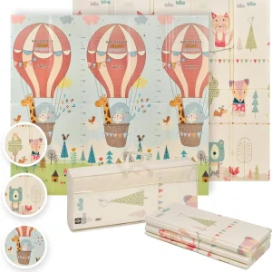 MS Fancy – Tapis de jeu double face 180×200×1,5 cm pour bébé