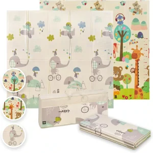 MS Trendy – Tapis de jeu double face 180×200×1 cm pour bébé