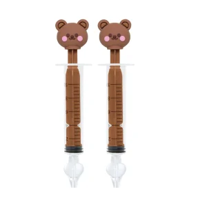 L2N Lot de 2 Seringues Bébé pour Lavage Nasal Ourson