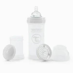 Biberon Anti-Colique Twistshake 260ml 2M+ – Blanc