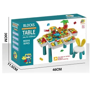 Table de construction éducative avec blocs – 220 pièces