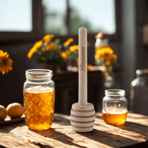 Cuillère à miel – Bois naturel gravé