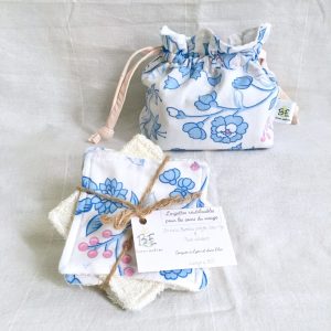 10 Cotons Lavables & Pochon de Rangement & Transport