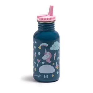 EUREKAKIDS – Gourde À Paille Bleu Unicorn