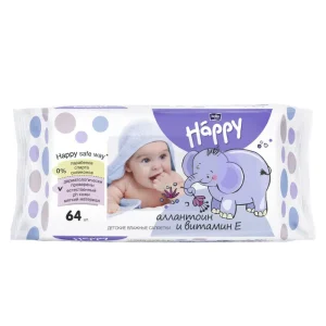 Lingettes humides Bella Baby Happy Allantoïne + Vit. E 1 x 64 pièces.