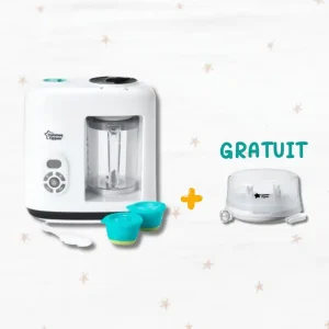 Ensemble Robot Cuiseur Mixeur Vapeur Blanc Tommee Tippee avec Stérilisateur Micro-Ondes Offert