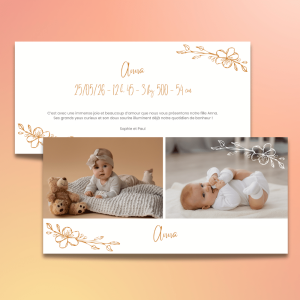Faire-part naissance – Modèle Anna
