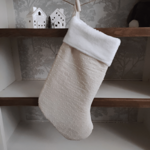 La chaussette de Noël blanche