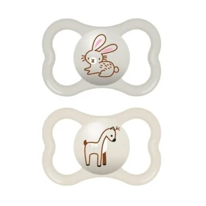 Mam Lot de 2 Sucettes Mini Air 6 mois+ – Lapin Beige
