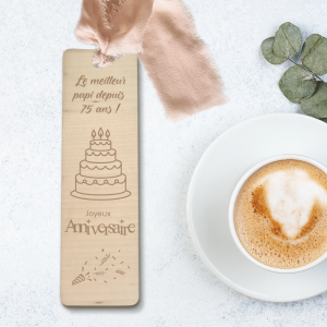 Marque-page en bois – Cadeau d’anniversaire