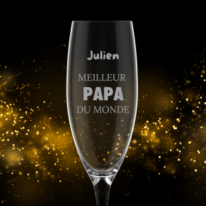 Verre à champagne gravé meilleur papa du monde