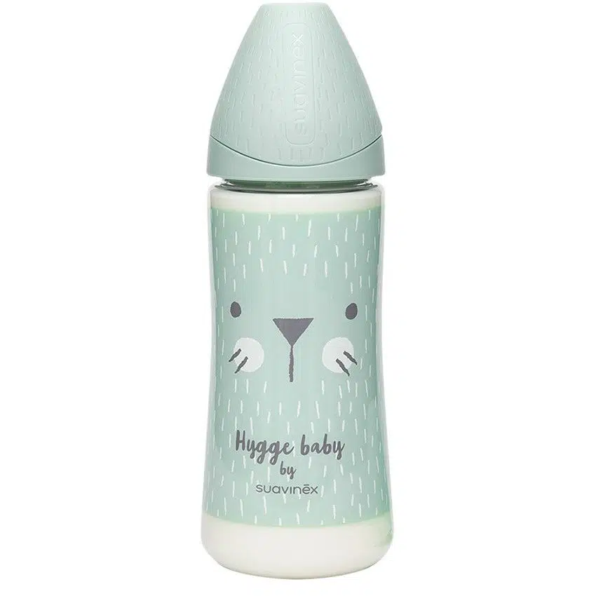 Biberon Suavinex Hygge 360 mL – Débit Rapide Vert Moustache