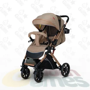 Poussette Bébé Belecoo B1 Original Gold Pro Beige – Réversible, Confortable et Élégante