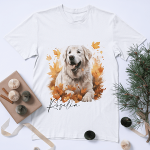 T-shirt automnal d’Halloween🎃- chien personnalisé