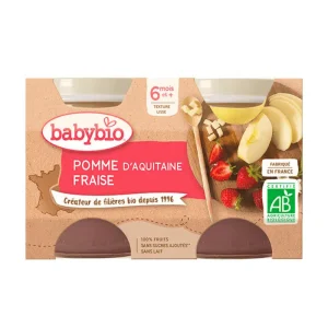 Petits pots pomme fraise – 2x130g – babybio