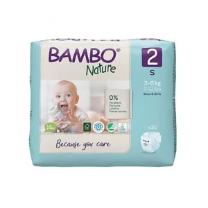 Couches Bambo Nature Taille 2 (3-6kg) 30 unités