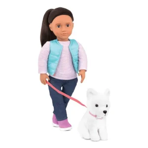Our Generation- Poupée 46 cm-avec Chien-Cassie