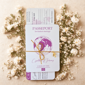 Faire-part de mariage passeport