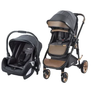 poussette duo BABY CARE – beige noir