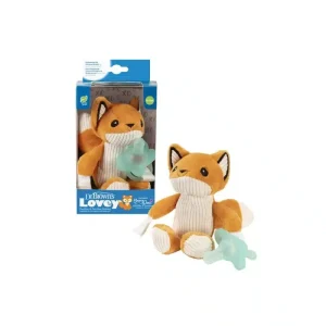 Doudou renard avec tétine une pièce silicone