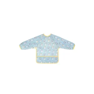 Bavoir Manches Longues Bleu Clair – Badabulle