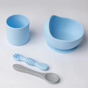 YUMMY Coffret Repas Silicone 4M+ – Bleu Ciel