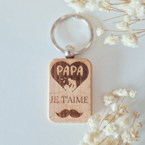 Porte clé en bois – papa je t’aime