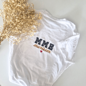 T-shirt personnalisé – “Mme” ou “Mr” brodé