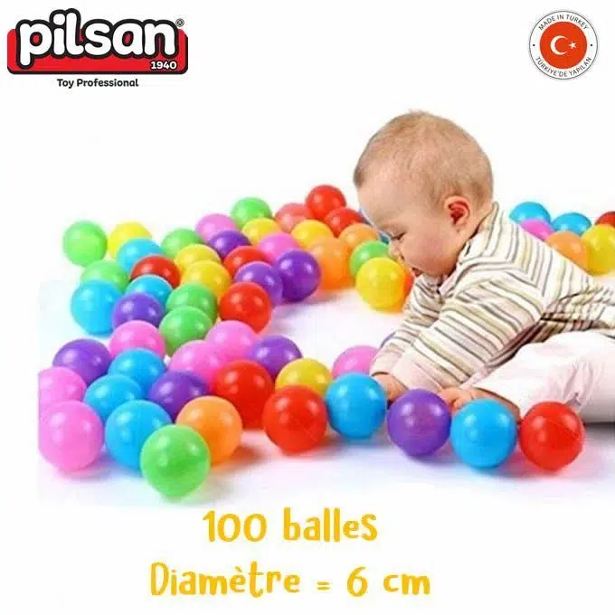 Sac de 100 Balles Pilsan – Jouet Bébé Sécurisé et Coloré – Image 2