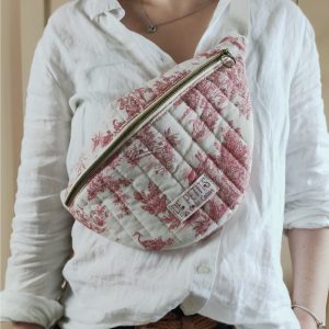 Le sac banane matelassé Toile de Jouy – Femme