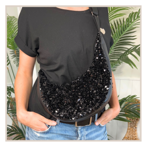 Sac demi-lune – SEQUINS/SIMILI CUIR