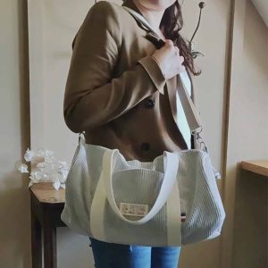 Le Sac week-end velours beige
