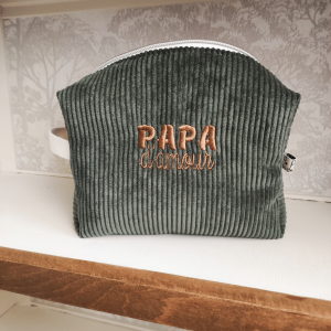 Trousse de toilette homme personnalisée kaki