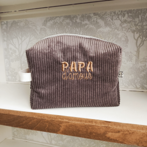 Trousse de toilette homme personnalisée marron